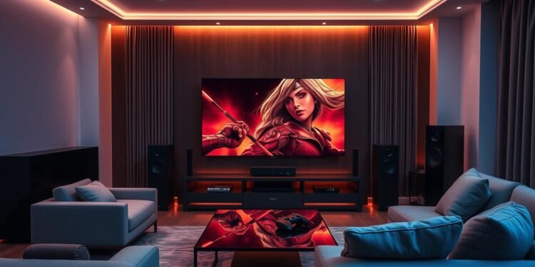 High Tech Home Entertainment Setup