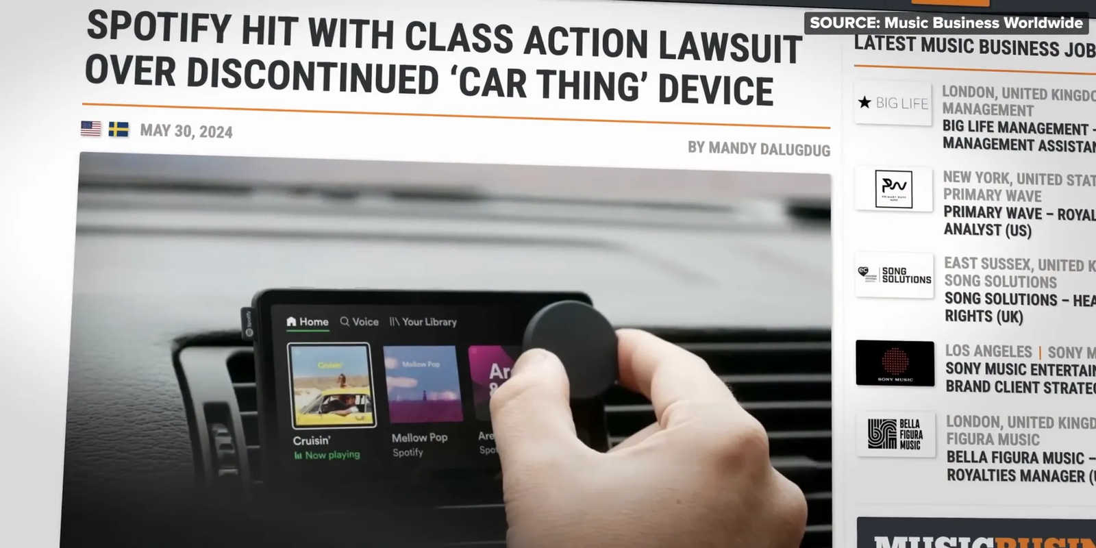 Spotify Car Thing device