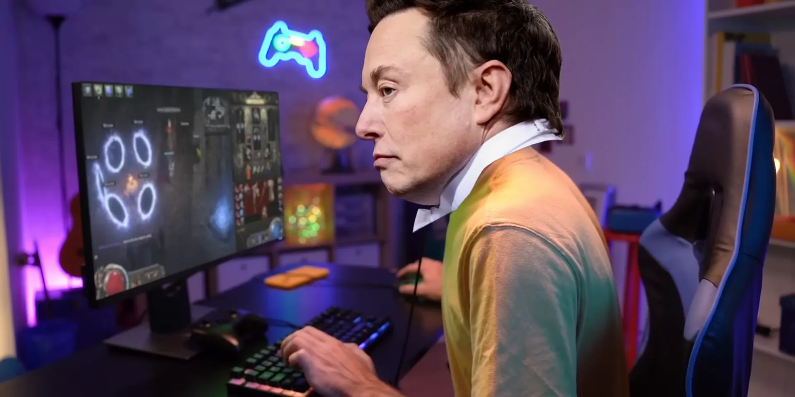 Elon Musk playing Diablo 4